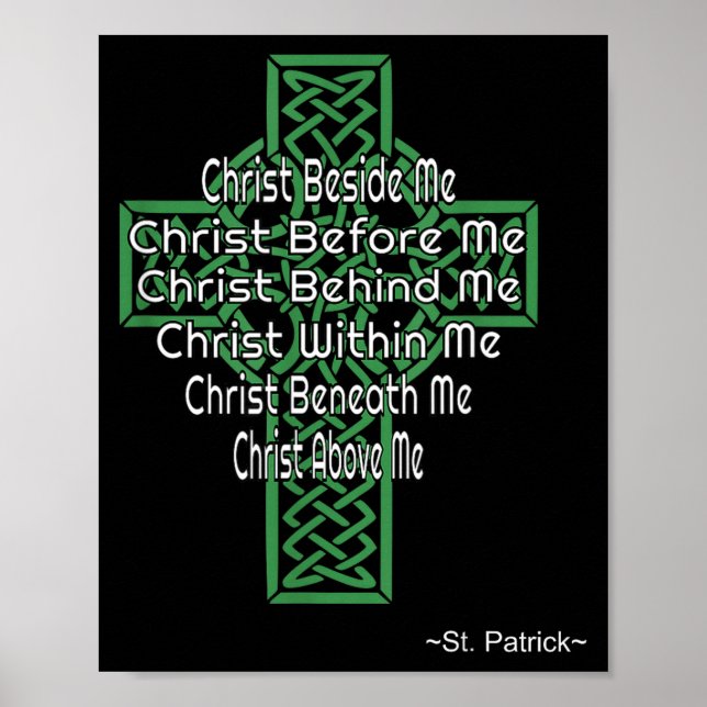 Affiche Chemise Croix Celtique Prière Saint Patrick Chréti (Devant)