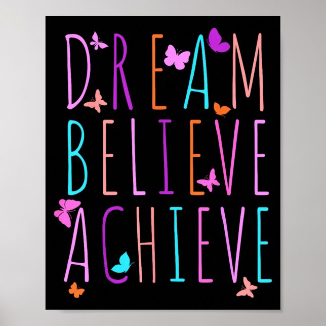 Affiche Chemise d'affirmation pour filles Papillon Rêve Cr (Devant)