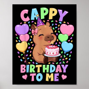 Affiche Chemise d'anniversaire de capybara _ Fille Kawaii
