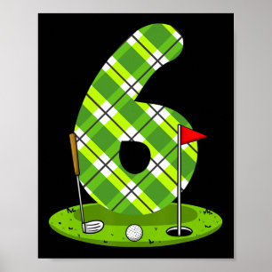 Affiche Chemise d'anniversaire de golf pour enfants 6e fêt