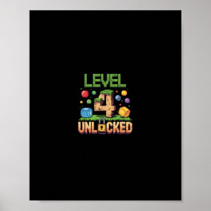 Affiche Chemise d'anniversaire pour enfants Niveau 4 déver