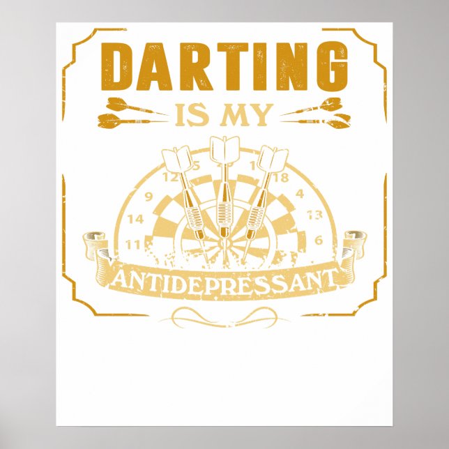 Affiche Chemise Dart Gift T-Shirt Fléchettes Mon Antidépre (Devant)