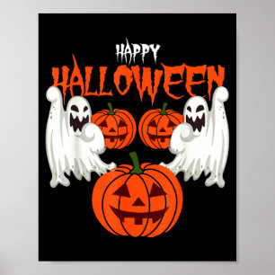 Affiche Chemise d'automne avec fantômes de visage de citro