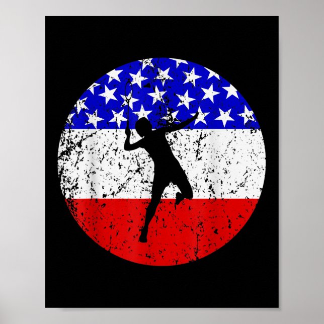 Affiche Chemise de badminton à drapeau américain - Joueur  (Devant)