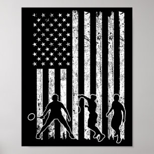 Affiche Chemise de badminton à drapeau américain pour homm