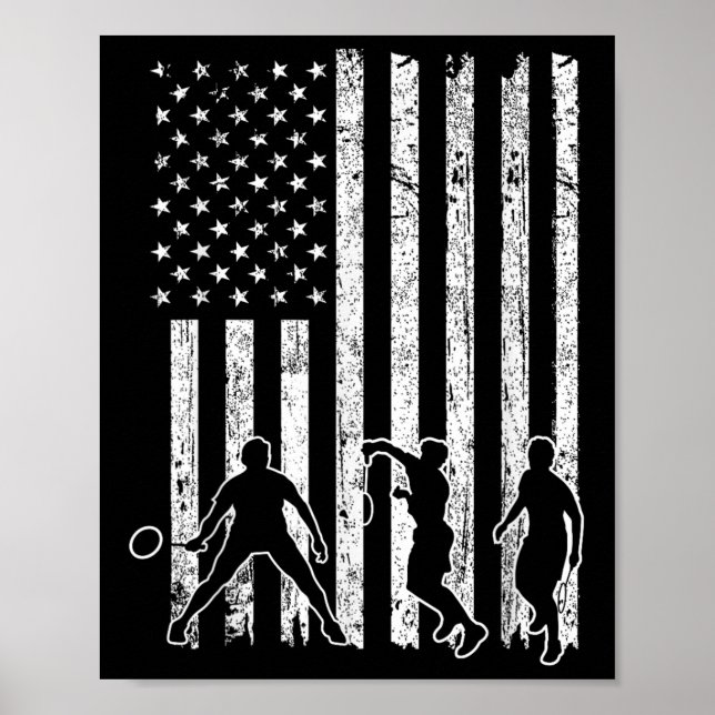 Affiche Chemise de badminton drapeau américain hommes drap (Devant)