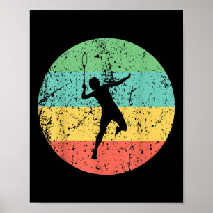Affiche Chemise de badminton - Joueur de badminton rétro v