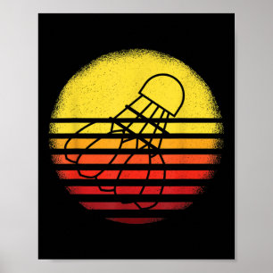 Affiche Chemise de badminton Vintage Sunset Rétro Pla Badm
