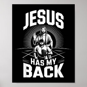 Affiche Chemise de baseball Jésus a mon dos Motivation de