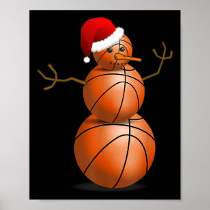 Affiche Chemise de basketball de Noël - Snowman de basketb