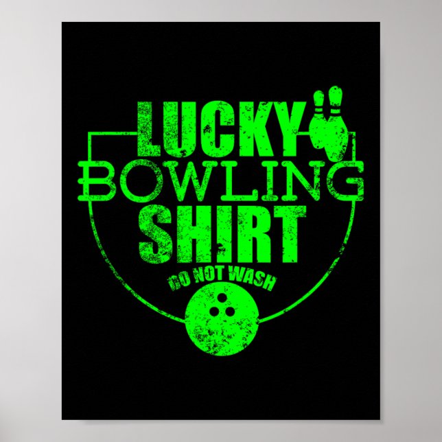 Affiche Chemise de bowling chanceuse Ne pas laver Citation (Devant)