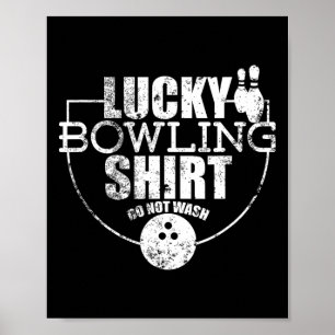 Affiche Chemise de bowling chanceuse Ne pas laver Citation