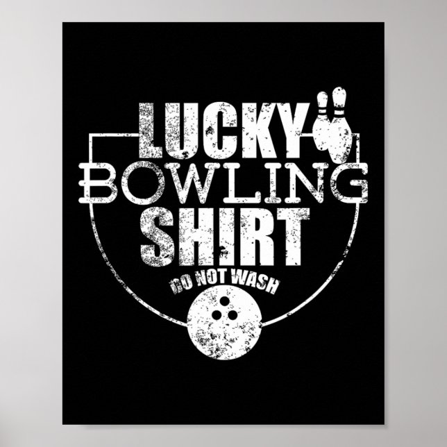Affiche Chemise de bowling chanceuse Ne pas laver Citation (Devant)