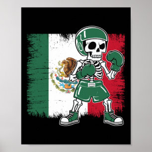 Affiche Chemise de boxe mexicaine Drôle Squelette