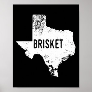 Affiche Chemise de Brisket de l'État du Texas Tx Amour Mai