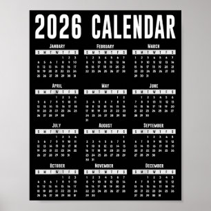 Affiche Chemise de calendrier 2026 26 Calendrier 2026 