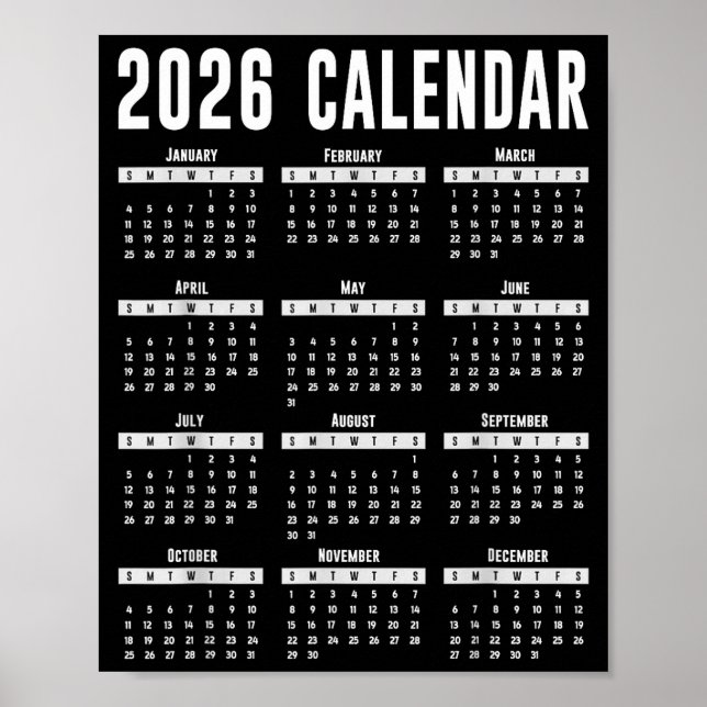 Affiche Chemise de calendrier 2026 Calendrier 26 2026  (Devant)