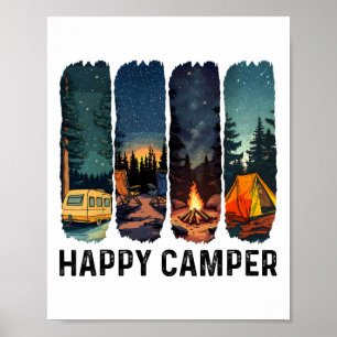 Affiche Chemise de campeur heureux Randonnée Aventure Camp