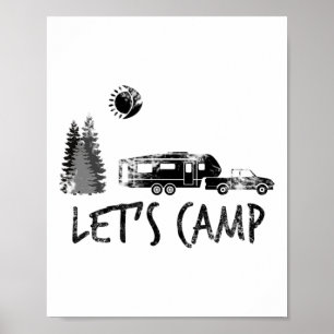 Affiche Chemise de camping Let's Camp Camper Caravane Roul
