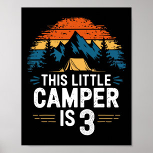 Affiche Chemise de camping pour 3e anniversaire pour enfan