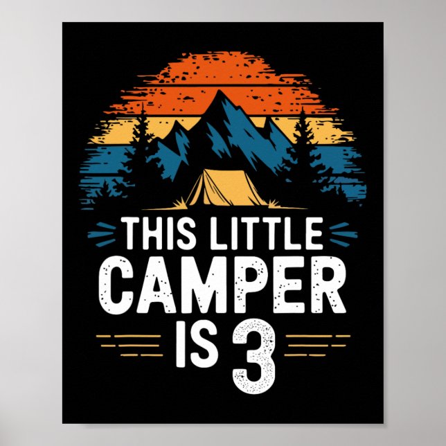 Affiche Chemise de camping pour 3e anniversaire pour enfan (Devant)