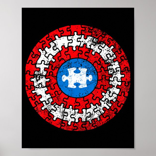 Affiche Chemise de capitaine de sensibilisation à l'autism (Devant)