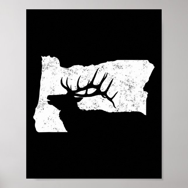 Affiche Chemise de chasse au wapiti de l'Oregon - Forme de (Devant)