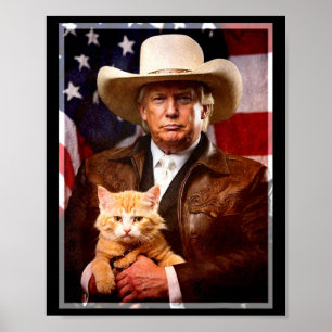 Affiche Chemise de chat Donald Trump Drôle Cowboy Trump 20