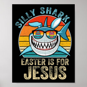 Affiche Chemise de chrétiens Rétro T-shirt de requin idiot