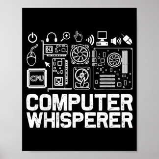 Affiche Chemise de chuchoteur d'ordinateur Support techniq