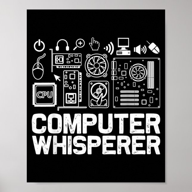 Affiche Chemise de chuchoteur d'ordinateur Support techniq (Devant)