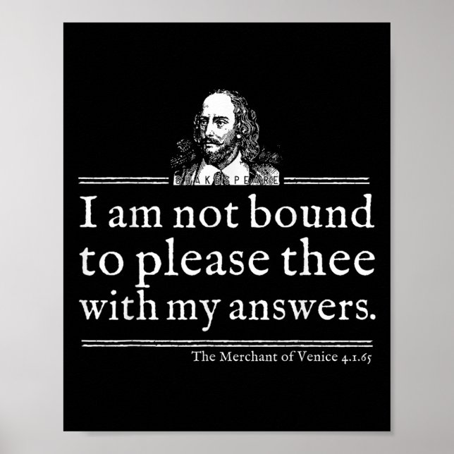 Affiche Chemise de citation de Shakespeare non liée à plai (Devant)