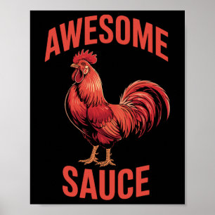 Affiche Chemise de Coq Awesome Sauce Humour de Poulet Drôl