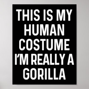 Affiche Chemise de costume de gorille drôle Halloween adul