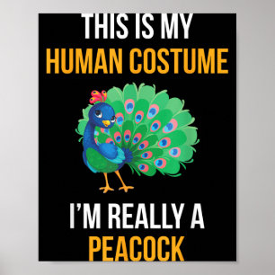 Affiche Chemise de costume de paon amusant d'Halloween pou