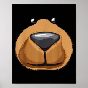 Affiche Chemise de costume de visage d'ours mignon drôle d
