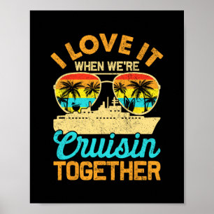 Affiche Chemise de croisière Navire de vacances Couples Am
