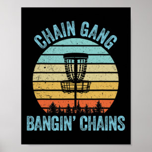Affiche Chemise de Disc Golf Drôle Chaîne Rétro Cadeau de