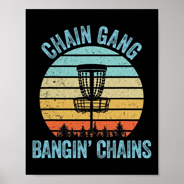 Affiche Chemise de Disc Golf Drôle Chaîne Rétro Cadeau de  (Devant)