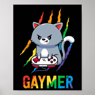 Affiche Chemise de fierté de chat Gaymer Lgbt Arc-en-ciel