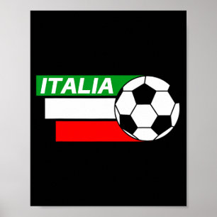 Affiche Chemise de foot italienne Couleurs du drapeau ital