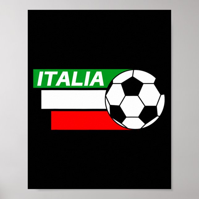 Affiche Chemise de foot italienne Couleurs du drapeau ital (Devant)
