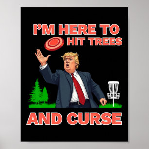 Affiche Chemise De Golf Disque Funny Frappe Les Arbres Et 
