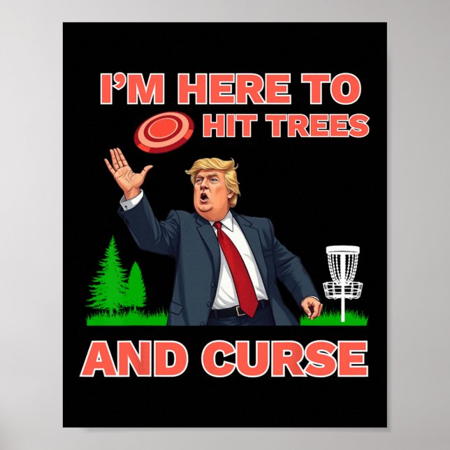 Affiche Chemise De Golf Disque Funny Frappe Les Arbres Et  (Devant)