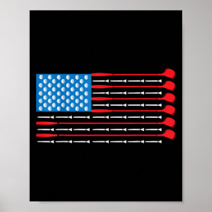 Affiche Chemise de golf patriotique - Drapeau américain Cl
