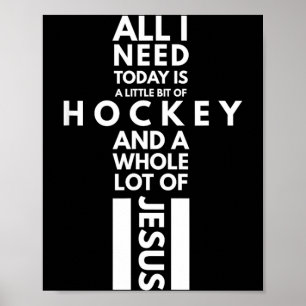 Affiche Chemise de hockey - Hockey et tout un tas de Jésus