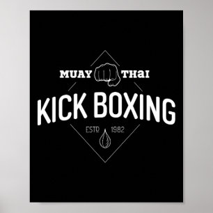 Affiche Chemise de kickboxing Muay Thai Boxer Arts martiau