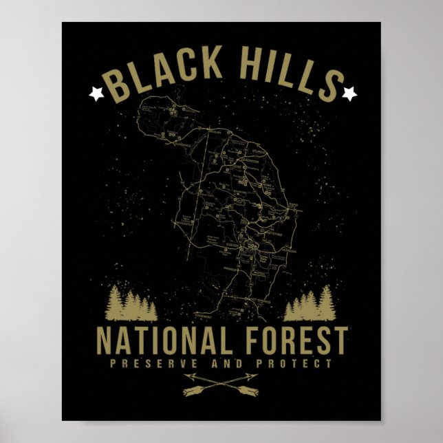 Affiche Chemise de la forêt nationale de Black Hill, Dakot (Devant)