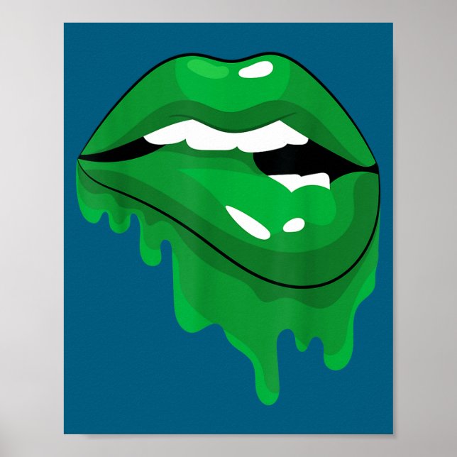 Affiche Chemise de la Saint-Patrick Lèvres baisers verts i (Devant)