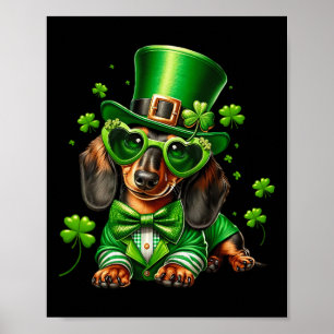 Affiche Chemise de la Saint-Patrick pour chien teckel Wein